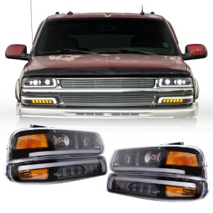 1999 2000 2001 2002 Chevy Silverado 1500 Led Headlights Assembly Chevrolet 2500HD 3500 Lights