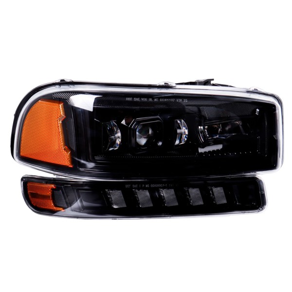 Led Headlight Assembly for GMC Sierra 1500 Yukon XL 2000 2001 2002 2003 2004 2005 2006 2007