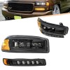 Led Headlight Assembly for GMC Sierra 1500 Yukon XL 2000 2001 2002 2003 2004 2005 2006 2007